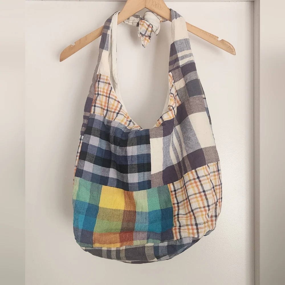Madras Patchwork Multicolor‎ Fabric Boho Bag Sling Bag Cottagecore